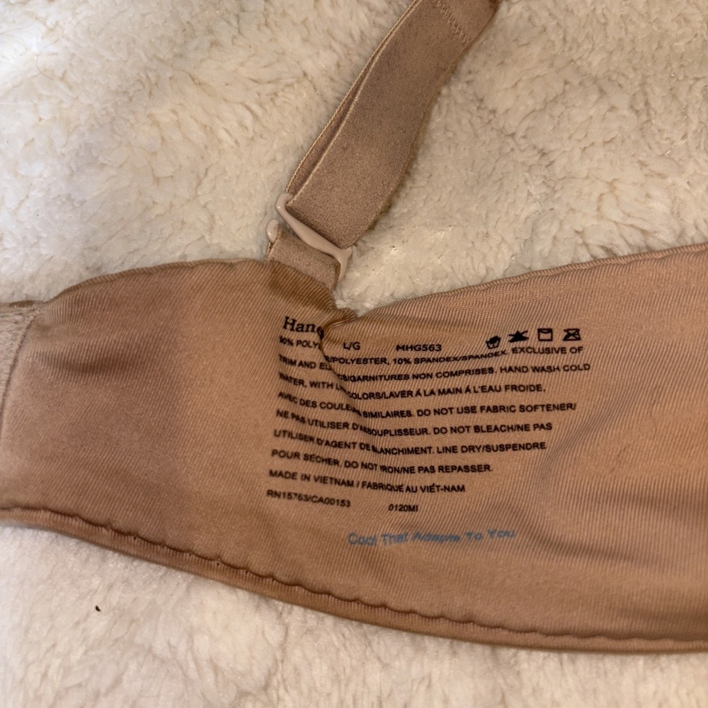 Hanes Size large Women's Back Closure Brass (2) Black/Beige - Picture 6 of 10